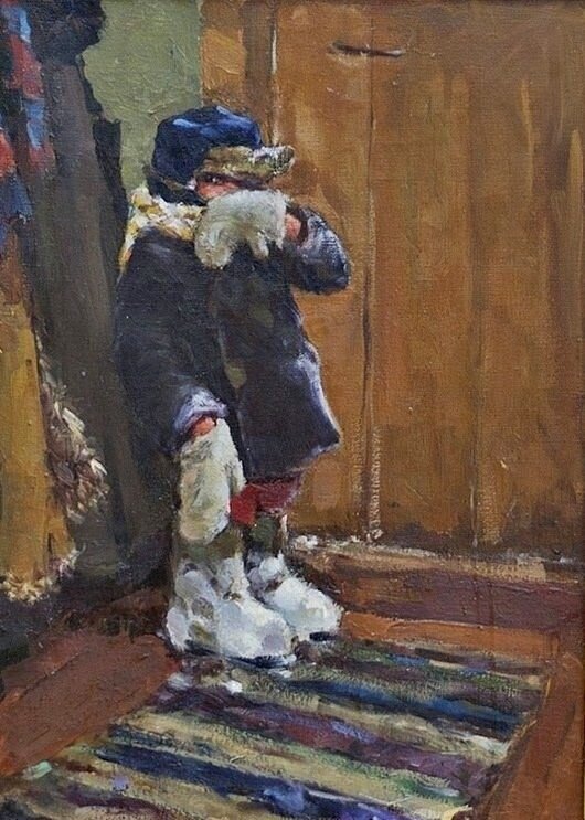 Источник: artmuseum.ru. Виктор Козлов «Нагулялся» (1961), 68х48 см