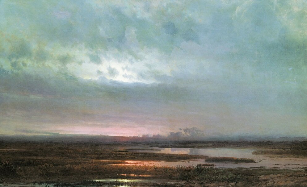 Закат над болотом. 1871 год. Алексей Саврасов.