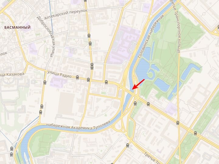 © OpenStreetMap / CC BY-SA 2.0 (Лефортовский мост на современной карте) 
