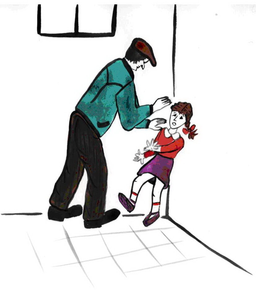 Детское нападение. Семейное насилие рисунок.