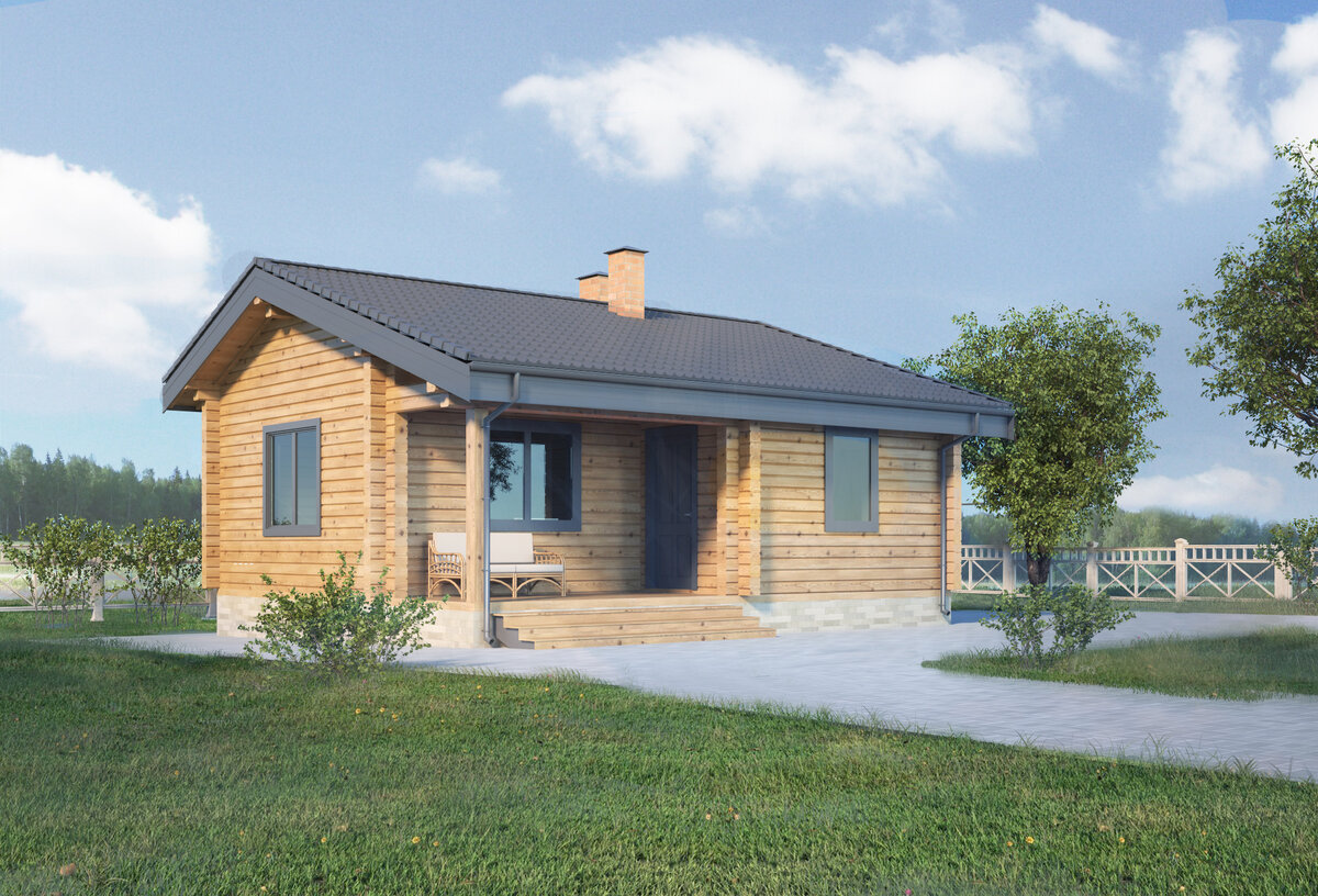 Проект бани из профилированного бруса B-77 от "Экохоум"