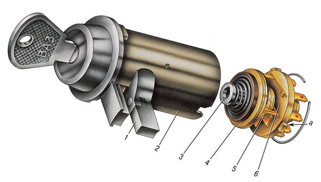 Замок зажигания ВАЗ-2101-2107,ГАЗ-2410,3102, КАМАЗ,МАЗ ДААЗ - арт. 2101-3704000-