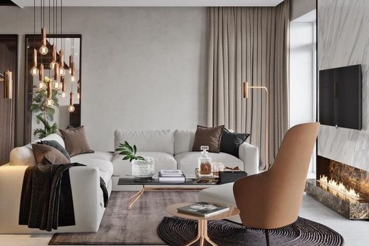 Бежевые и песочные тона интерьера