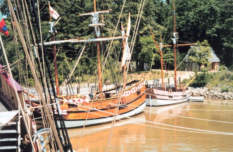 Реконструкция трех первых кораблей, привезших в Америку основателей Джеймстауна