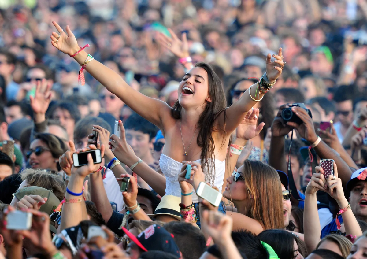 Фанаты на концерте.