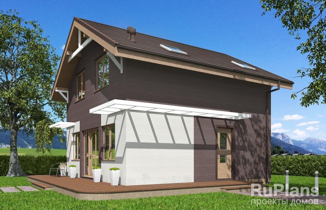 Проект Rg5720 - небольшой дом с мансардой | Создайте дом своей мечты с .