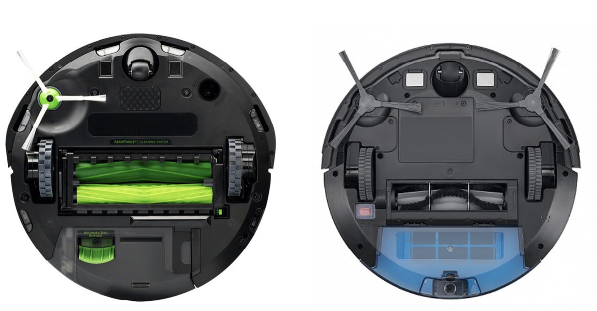 Слева – у р-п один усик, в углах чистит не эффективно. Справа – два усика, рекомендуется к покупке.