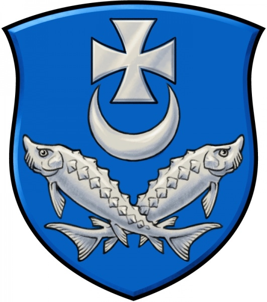 Стерлядь на гербе. Герб Азова. Герб города Азова. Флаг и герб города Азова.