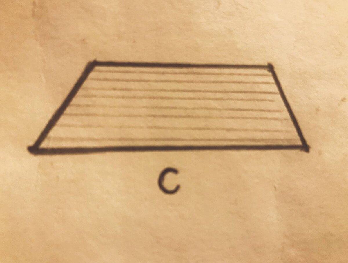 Представляет собой горизонтальную плоскую грань с штрихами, нанесенными в направлении параллельных кромок.