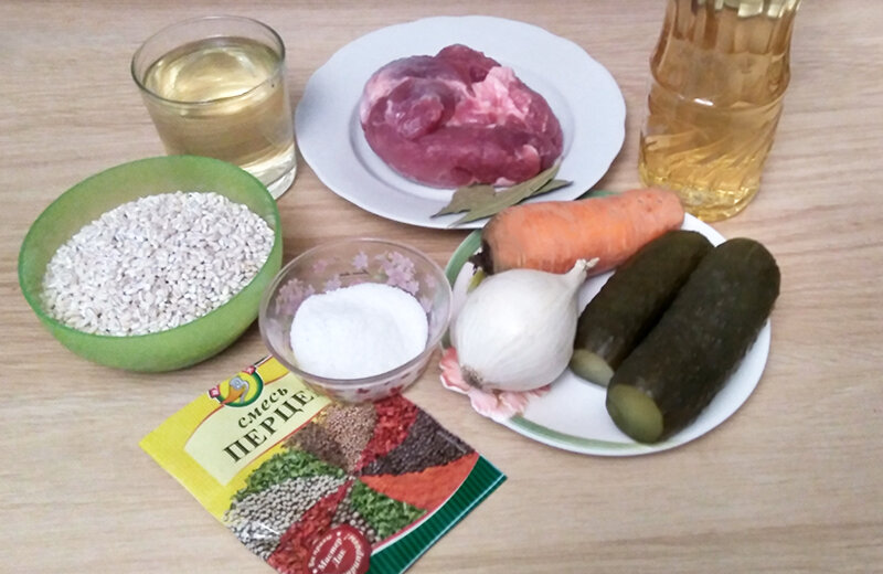 Необходимые продукты для рассольника