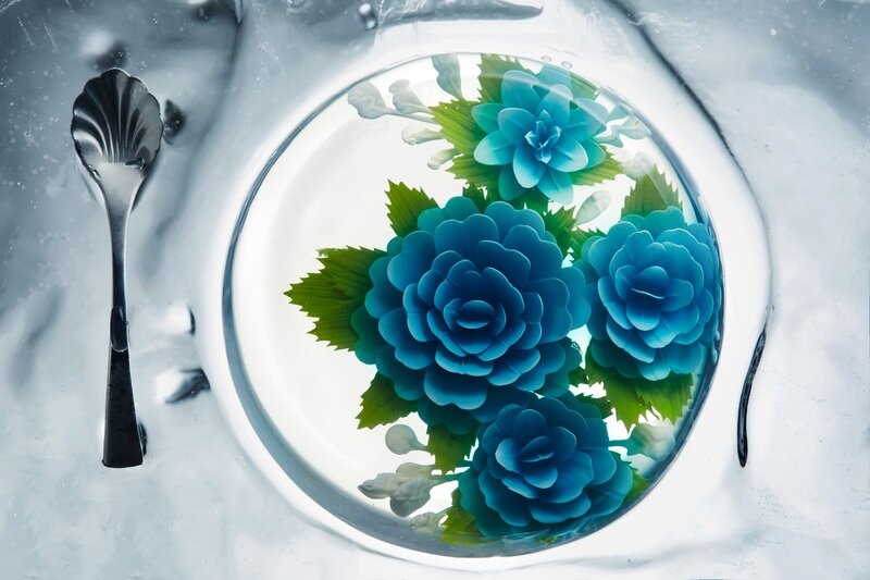 CHI Mile-Blue Flower Sea 3D Цветочный желейный торт