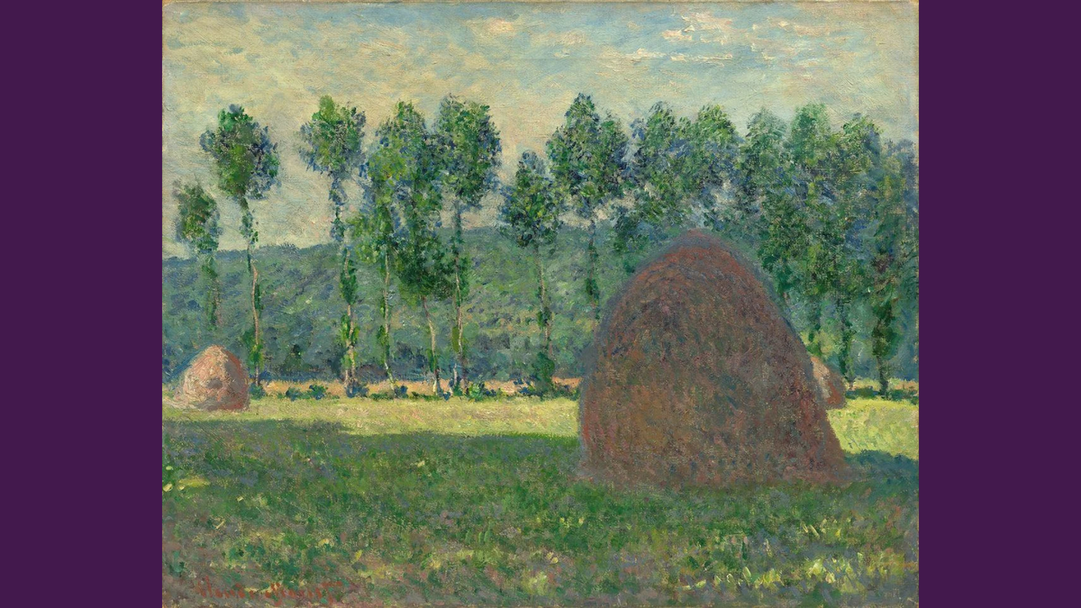 Клод Моне. Стог сена около Живерни. 1884-1889. Х/м. 64,5 х 87 см. ГМИИ им. Пушкина, Москва. Из собрания Ивана Морозова