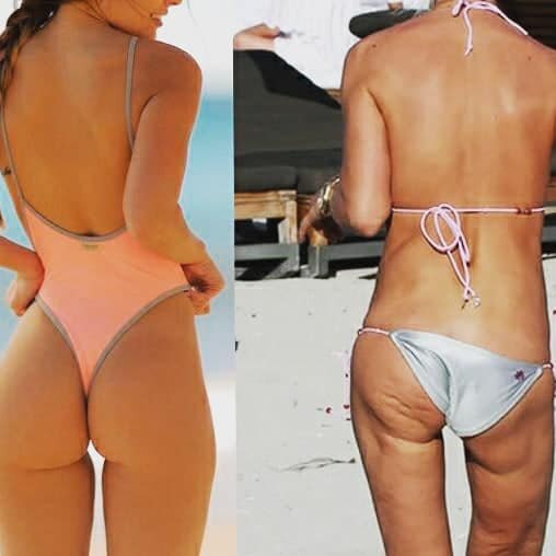 Фигура skinny fat справа. Какой она должна быть фото слева