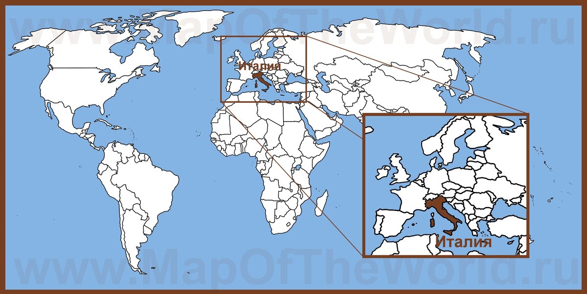 Италия на карте.Взято с Яндекс.Картинки.