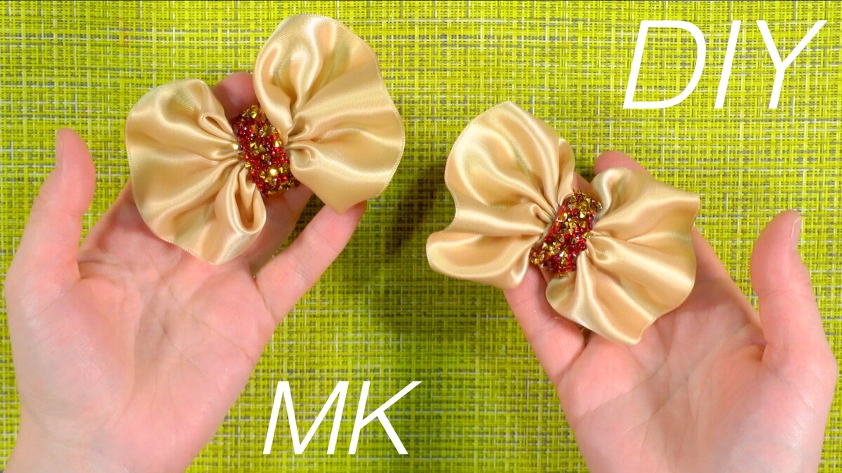 МК КАНЗАШИ Пышные БАНТИКИ из репсовой ленты 2,5см Tutorial Ribbon Bows Laço De fita