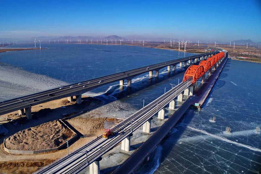 Какой самый протяженный. Beijing Grand Bridge. Пекин в Чжанцзякоу. Магистральные железные дороги. Мост через рельсы.