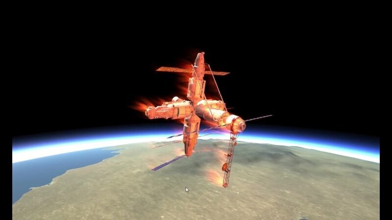 затопление станции. в тихом океане затоплена орбитальная станция «мир». 2001 затопление орбитальной станции «мир» в южной части тихого океана. космическая станция «мир» (20. 2001 затопление орбитальной станции мир.