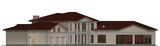 Фасад коттеджа «Бельфор» ракурс №1 | ОлимпСтройСервис