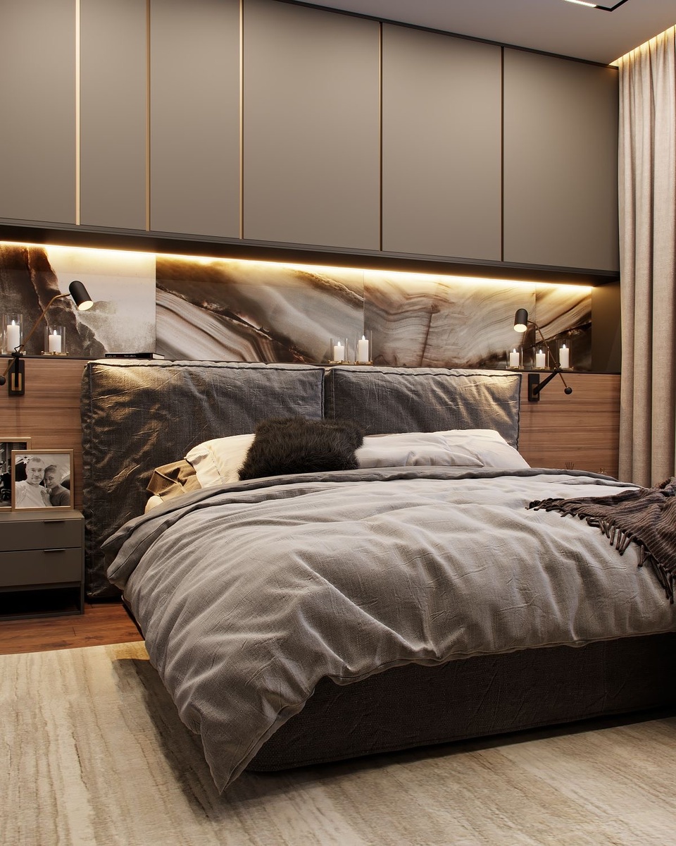 Пример современного интерьера спальни 