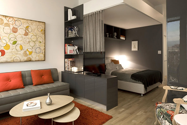 Две функции одной комнаты: как «подружить» гостиную и спальню. 6 адекватных вариантов зонирования