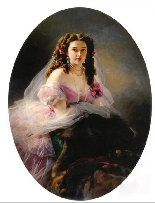 Этот портрет 26-летней русской красавицы Варвары Дмитриевны Римской-Корсаковой написан в 1858 году, находится в Пензенском музее. Франсуа Ксавье Винтерхальтер очень её обажал 