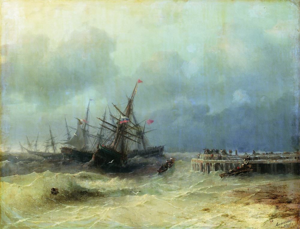"Спасающиеся от бури", 1872. Частное собрание.