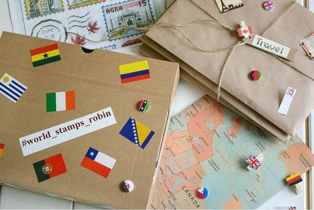 Фото: Рукоделие в УСАДЬБУШКЕ. Пять одинаковых бирочек на тематику нашего Робина я вышила для оформления подарков девочкам-участницам игры