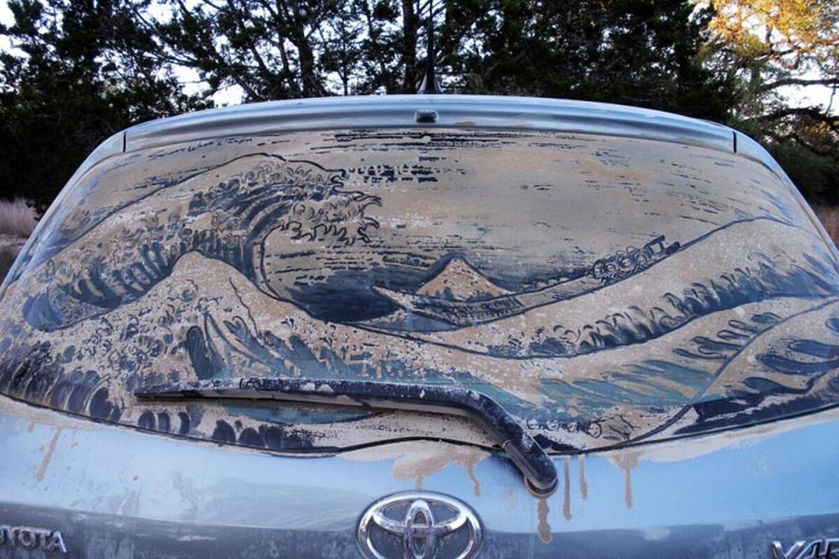 Рисунки на грязных автомобилях как искусство - 83 фото