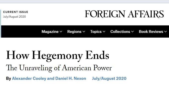 Скриншот статьи с сайта foreignaffairs.com