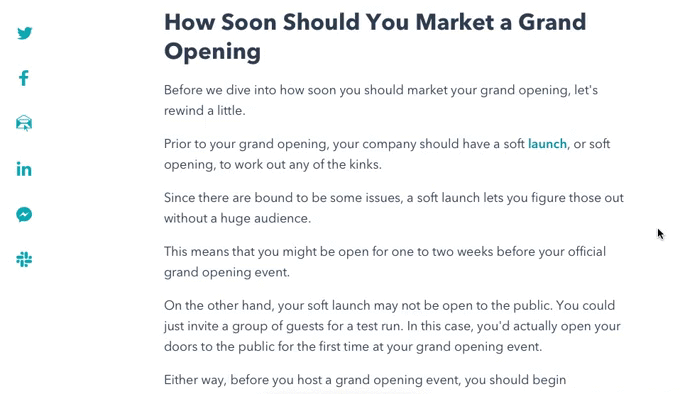 Кнопки репоста в соцсети на HubSpot 