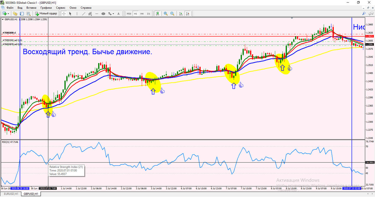 Скриншот из терминала МТ4