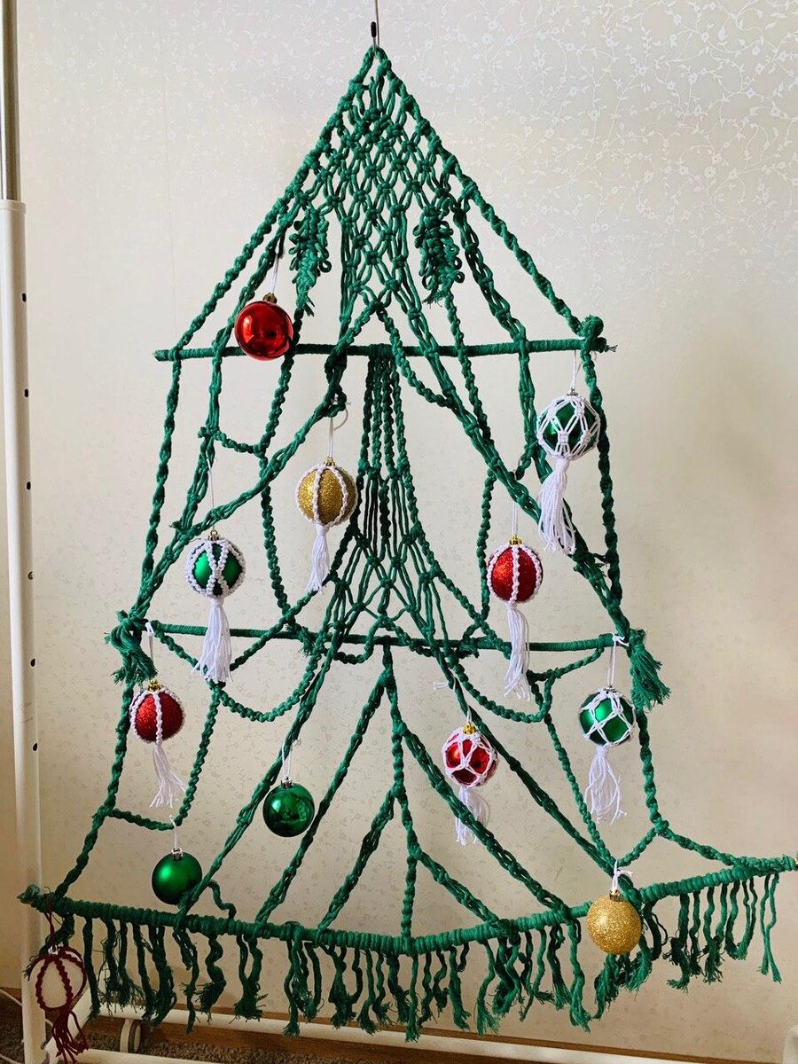 Елочка из макраме схема