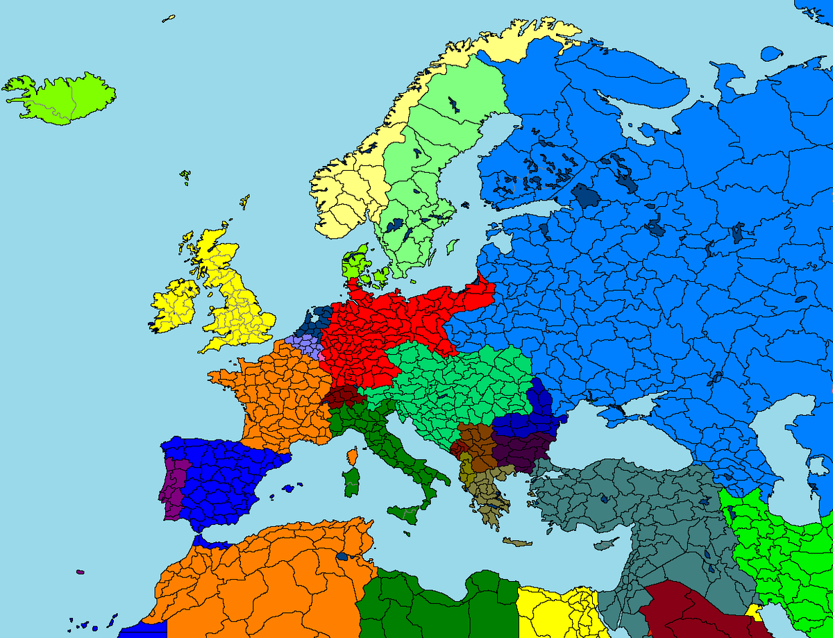 Карта европы 1914 года белая