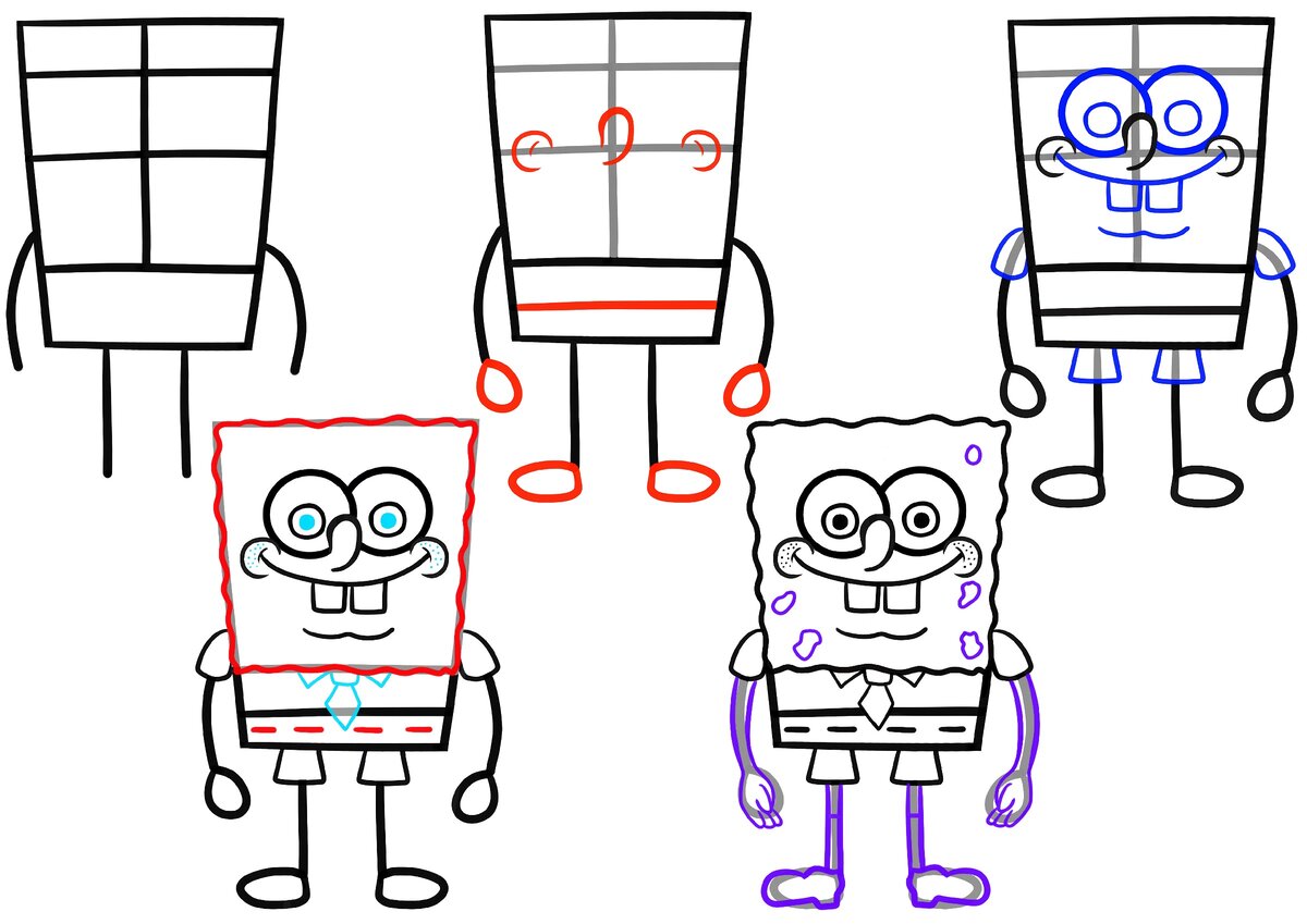 спанч боб рисовать поэтапно. губка боб пошагово. как нарисовать губку боба. нарисовать губку боба и патрика поэтапно. спанч боб рисовать пошагово.