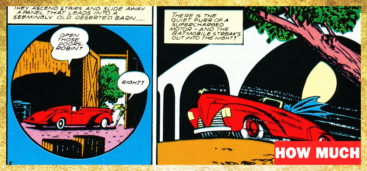 Первое появление автомобиля Бэтмена в комиксах