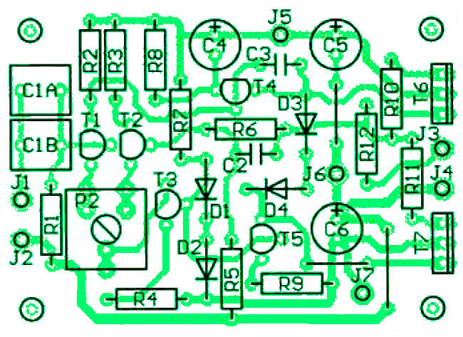 Расположение компонентов на печатной плате