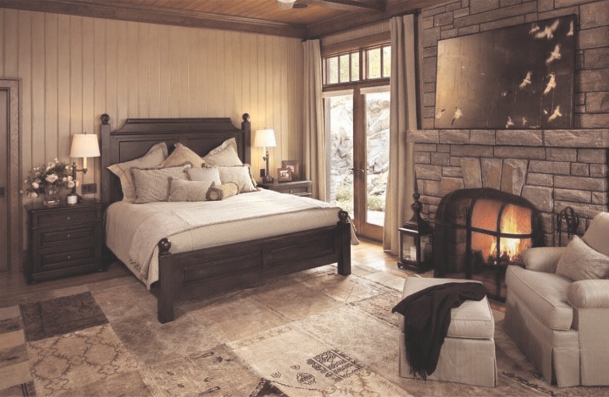 Бесподобное сочетание  текстур камня и дерева