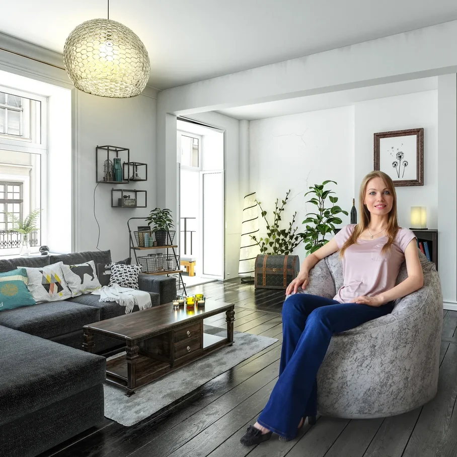 Бескаркасная мебель в скандинавском интерьере