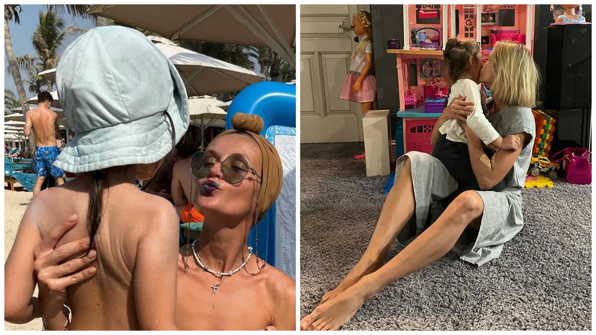 Полина Гагарина с младшей дочерью Мией 