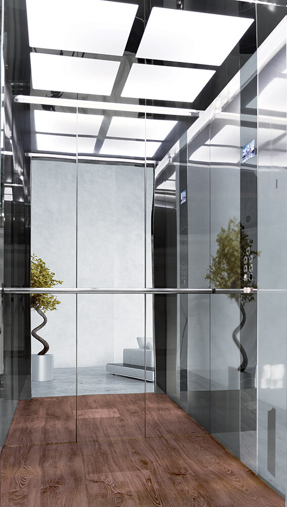 Дизайнерская отделка интерьера лифта 