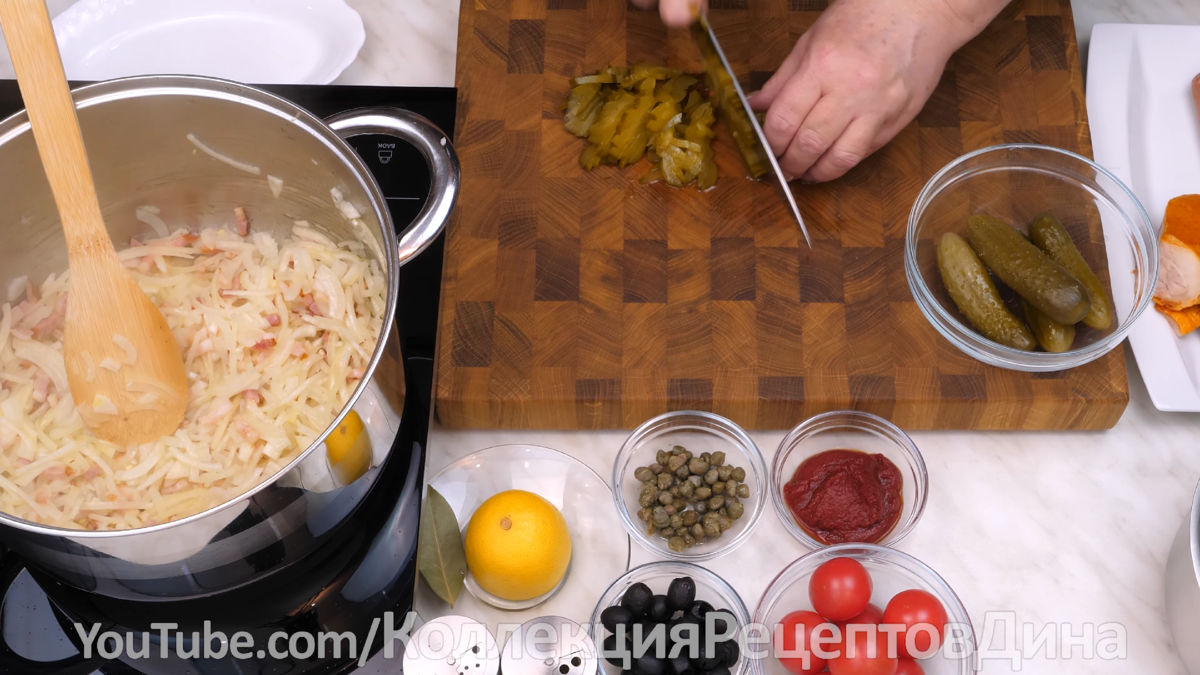 солянка с курицей рецепт классическая с картошкой и колбасой и огурцом и маслины | Дзен