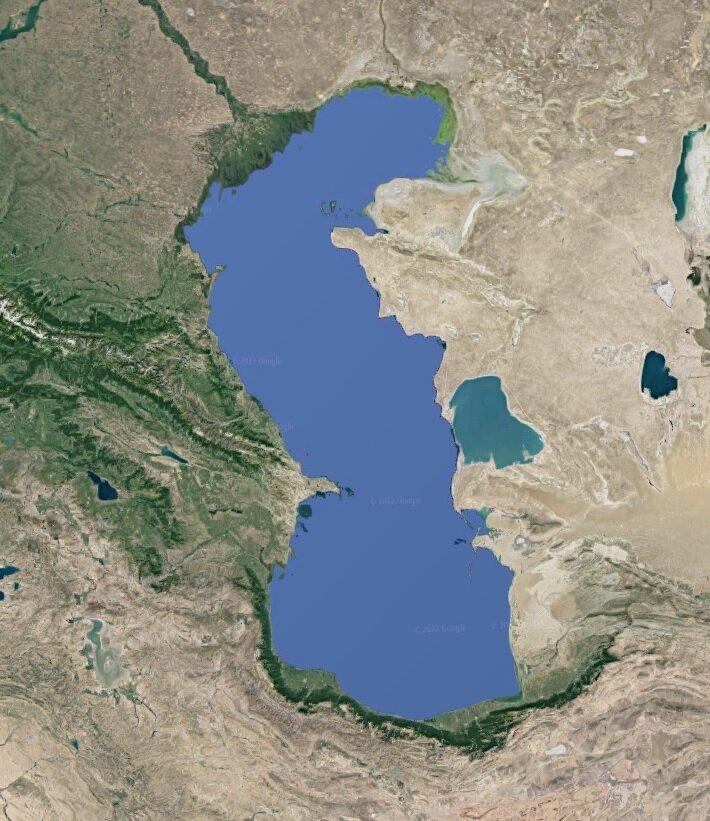 Каспийское море со спутника