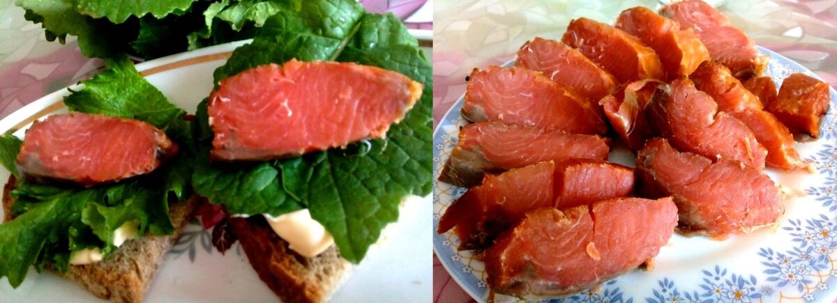 Закуска из тайменя.