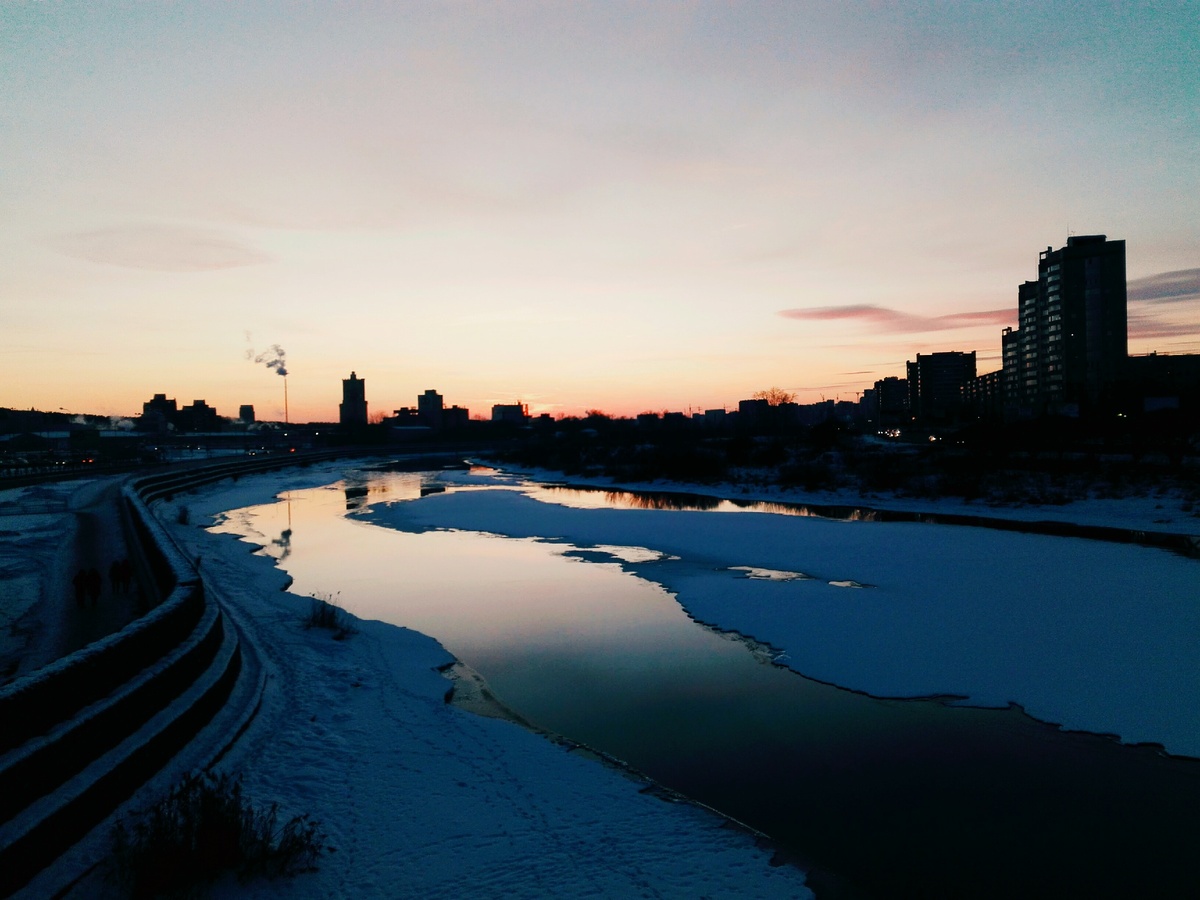 Река Миасс. Закат