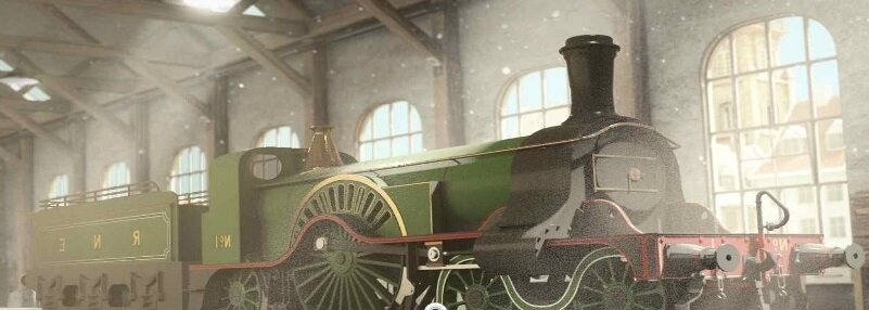 Паровоз «Стирлинг Класс 1» в депо Северной железной дороги