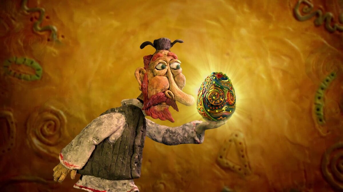 Пятань нашел яйцо Куйгорожа... Кадр из мультфильма: "«Что делать» или Куйгорож" 2007 г.