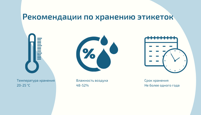 Рекомендации от производителя самоклеящейся этикетки. 