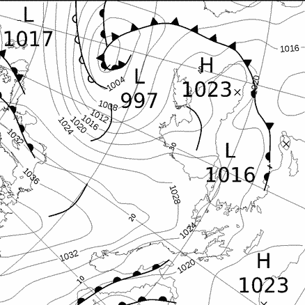 
Южный циклон и его атмосферные фронты. Ночь 13.02.2021
Источник – www1.wetter3.de