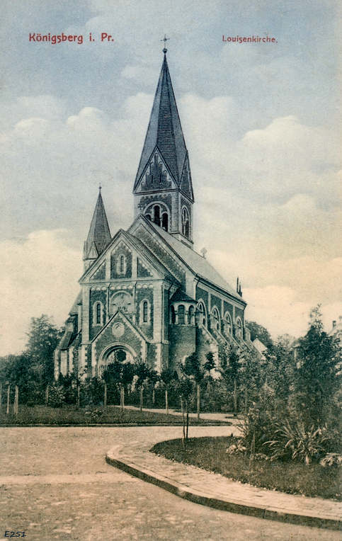 Кирха Королевы Луизы на немецких почтовых открытках (изображение взято из открытых источников Интернета)