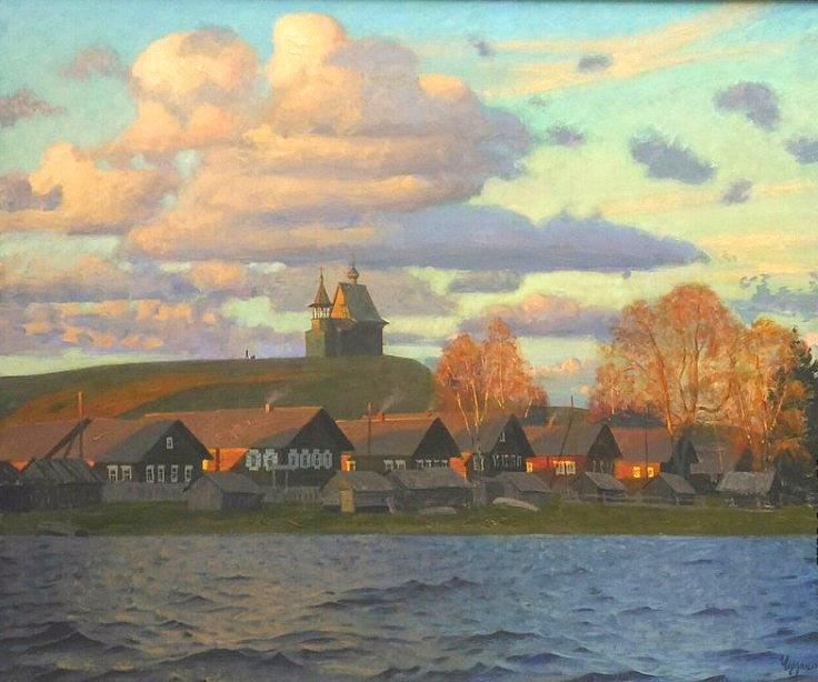 Ветреный вечер. 2015 г. Оргалит, темпера. 120 x 100 см